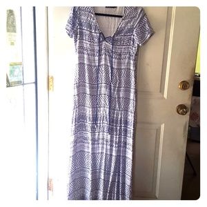 ANTIK BATIK white and blue dress